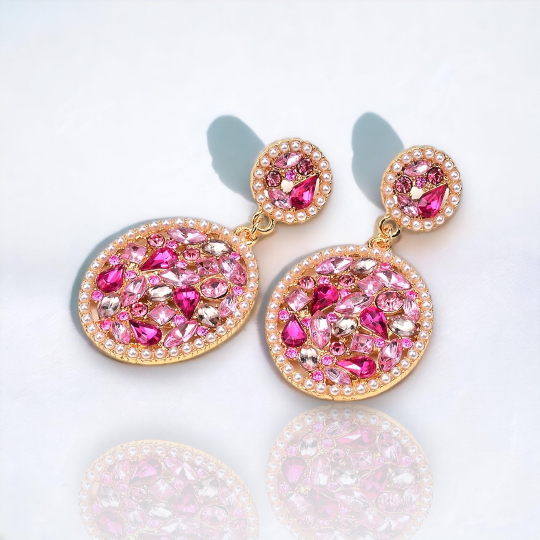 Pink Ice Statement Earrings