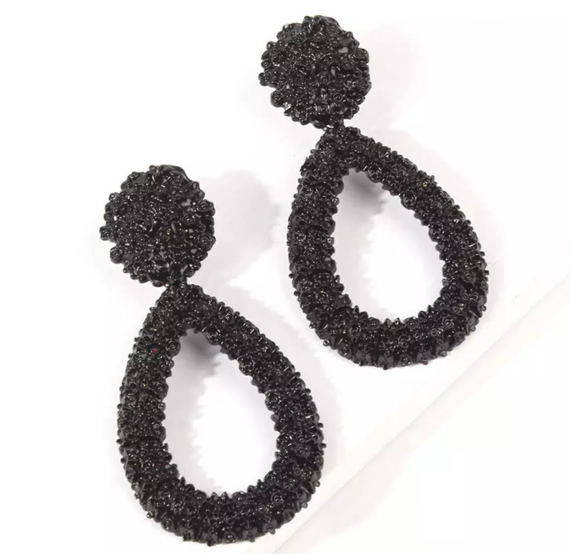 Black Drop Earrings