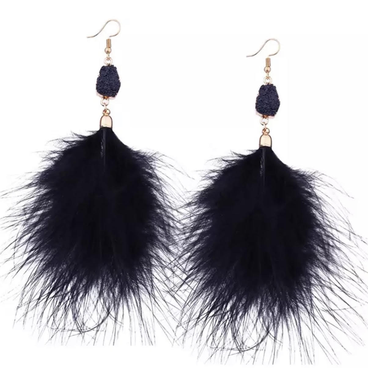 Feather Drop Earrings