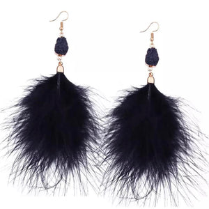 Feather Drop Earrings