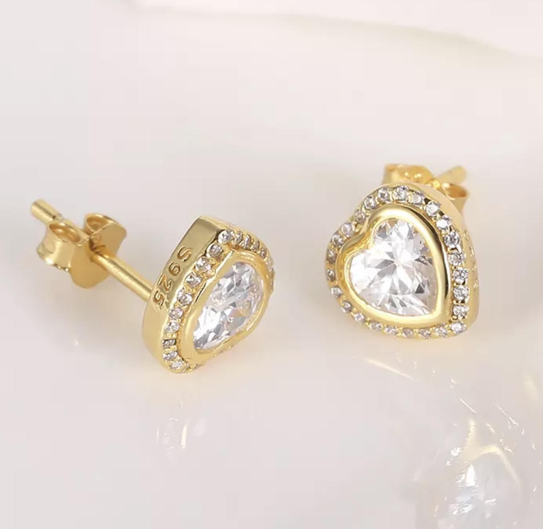 Golden Heart Studs