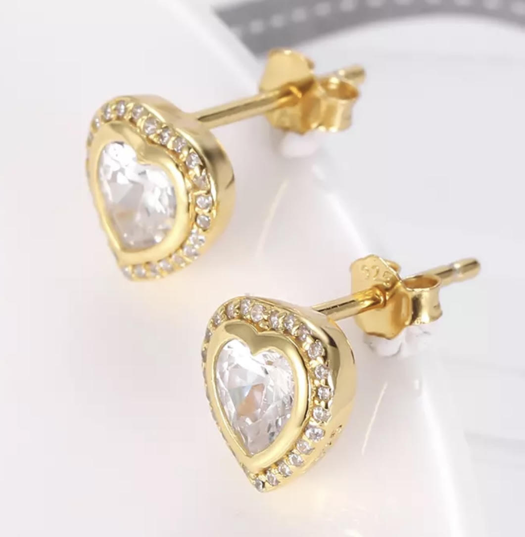 Golden Heart Studs