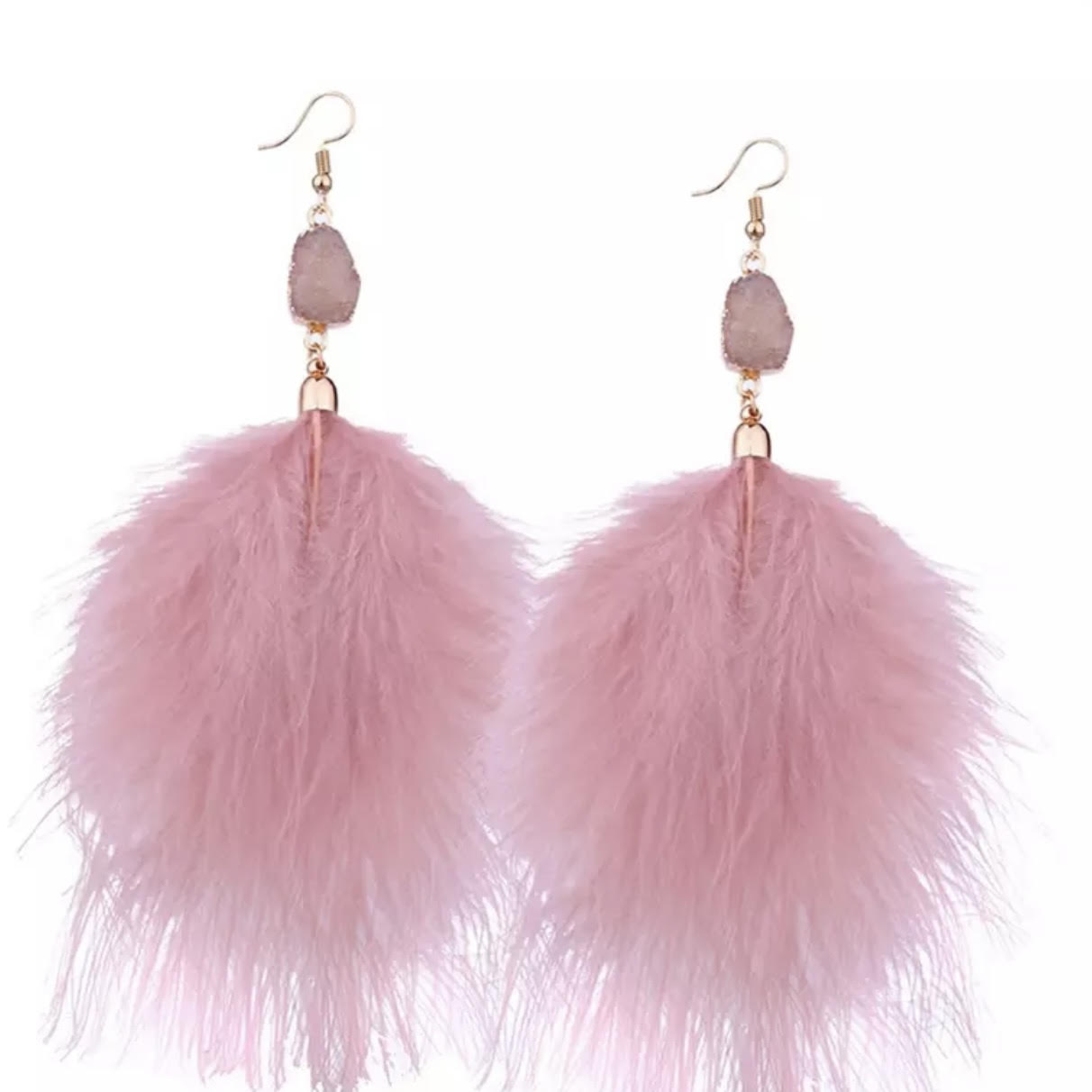 Feather Drop Earrings