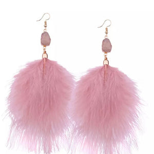 Feather Drop Earrings