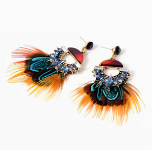 Feather Drop Earrings