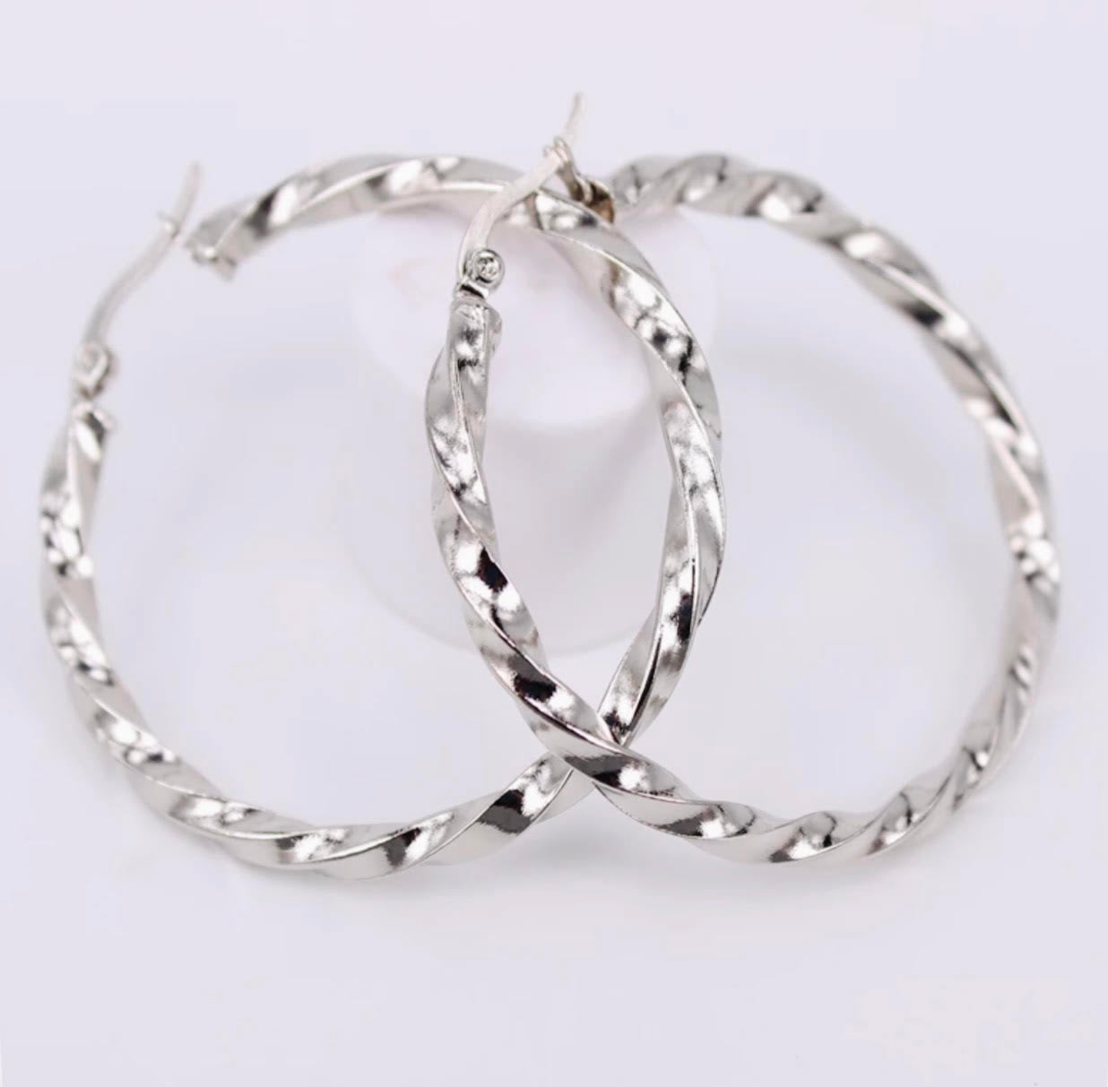 Volute Silver Hoops