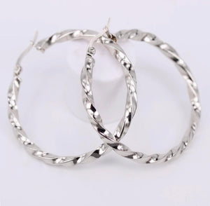 Volute Silver Hoops