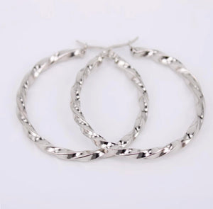 Volute Silver Hoops